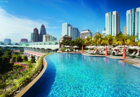 Kuala Beach - beach, sky, hotels, water