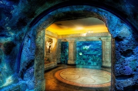 Shark Reef Aquarium - reef, cave, aquarium, shark