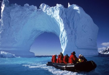 iceberg arch - ice, water, arch, snow