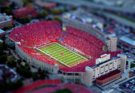 Sea of Red - huskers, field, lincoln, cornhuskers, game, red, memorial stadium, stadium, football, nebraska, sea, team