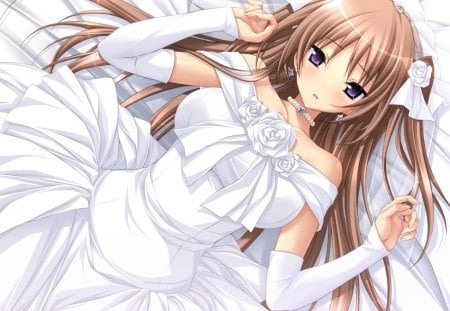 Anna - anna, sexy, girl, bride, anime girl, kawai, visual novel, game cg, mirai nostalgia, anime, blush, cute