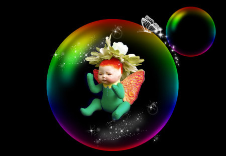 Beautiful Creations - love, innocence, beauty, bubbles, wallpapers, creations, angels, rainbows, sparkles, butterflies