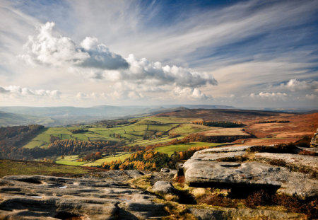 View of the Valley - clouds, hills, nature, hilly, valley, sky