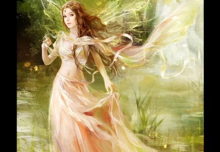 Fairy - abstract, river, fantasy, fairy, beauty, forest