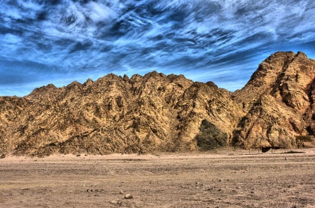 desert mountains - nature, blue, photography, beauty, golden, mountains, sand, sky