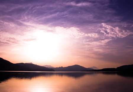 Skypainting - sea, sunset, purple, sky