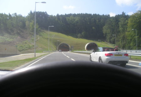 Hindhead Tunnel - devils punchbowl, one mile tunnel, hindhead england, surrey england  new tunnel opens, 104 speed cameras in tunnel