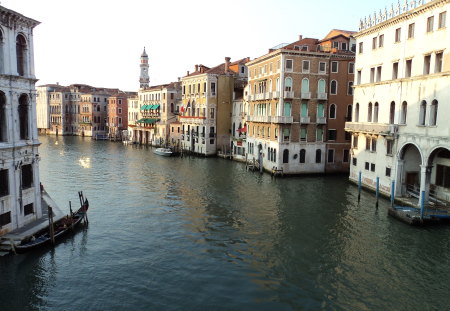 beautiful view - ancient, view, venice, houses, bridge