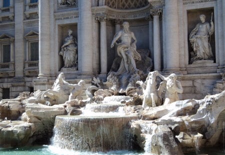 trevi fountain - water, ancient, fountain, trevi, italy