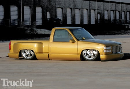 Gold Rush - lowered, bowtie, truck, gm