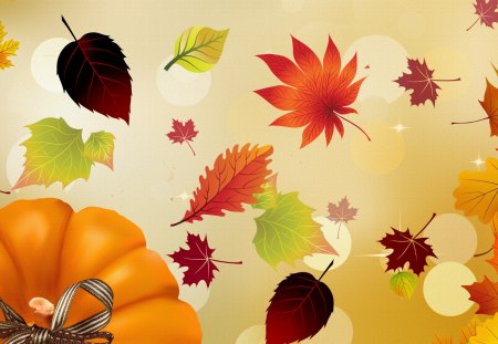 Fall Destiny - abstract, pumpkin, firefox persona, leaves, fall, nature, autumn, ribbon, layers