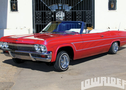 65 Impala - red, bowtie, gm, chevy