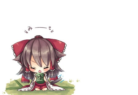 Funny Hakurei Reimu - touhou, cute, blush, tea, hakurei reimu