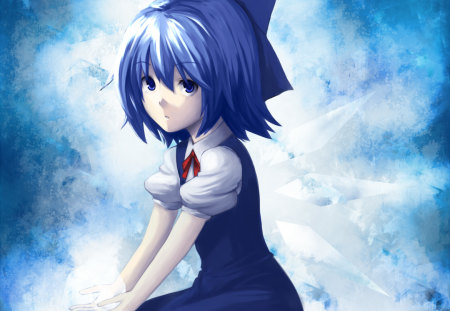 Cirno - touhou, cirno, cute, blue dress