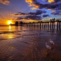 Pier at Sunset Broken sunlight