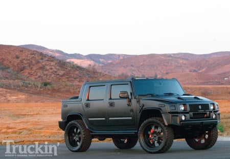 Hummer H2 - black, custom, h2, gm