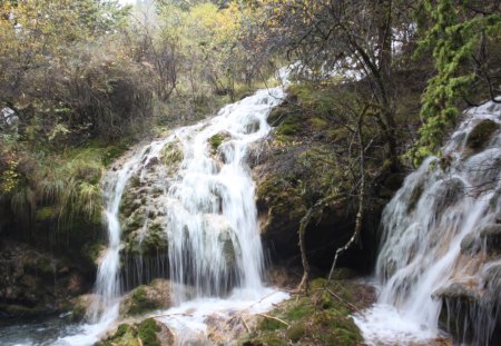 CHINA WATERFALLS - nature, waterfalls, china, tree