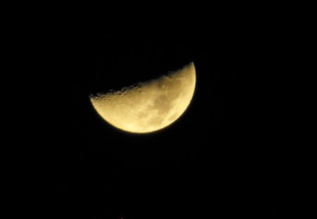 Half moon - moon, nature, half, beautiful, night, sky