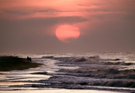 ocean - sea, ocean, sun, sky