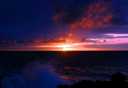 Sunset - sky, clouds, sunset, nature, color