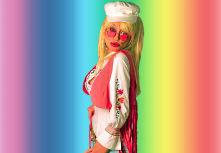 flower power dolly - usa, country, woman, dolly parton