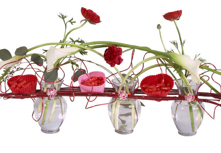 cool arrangement - flowers, red, arrangement