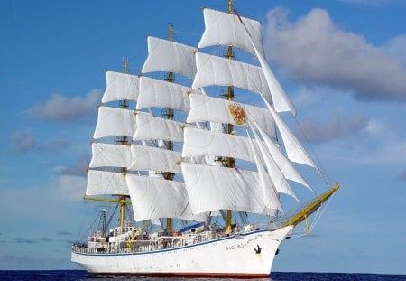 Standing Tall - sky, ocean, sails, boat