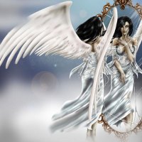 White angel in the mirror