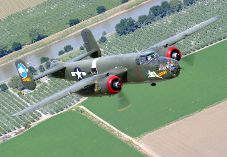 B 25 - LARGE - aircraft, plane, antique, b25