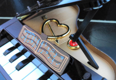 piano - piano, music, love, heart