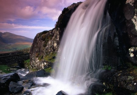 Falls - rock, water, flowing, falls