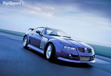 mg sports car - blue sky, two seater, clouds, front engine