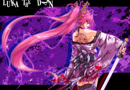 Luka the Dawn - pretty, artistic, swordsman, pink, luka, uniform, flowers, nice, program, leggings, hot, thighhighs, megurine, sword, beauty, kimono, virtual, red eyes, blade, cg, white, dangerous, megurine luka, cute, aqua eyes, song, outfit, sexy, blood, vocaloid, anime, music, dawn, aqua, purple, red, katana, pink hair, art, idol, anime girl, beautiful, singer, girl, cool, black, awesome, diva, digital, vocaloids