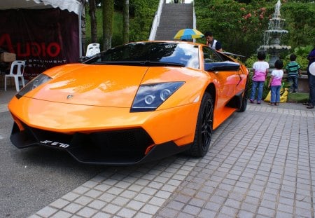 orange lambo - hd, car, cool, kids, lambo