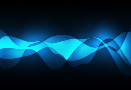 Intersection of Blue and Blue on Black - color in motion, curves, abstract, black, light blue, blue, waves