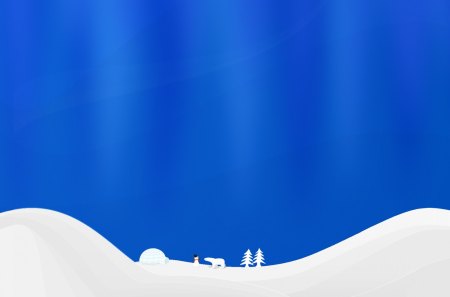 Snowy World - abstract, snowman, snow, polar bear, igloo, snow covered hills