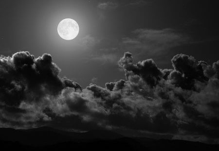 The moon in the sky - space, moon, nature, night, art, sky