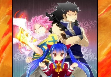 Fairy tail- Dragons - gajeel redfox, fairy tail, wendy marvell, natsu