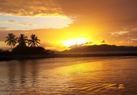 VIRGIN ISLANDS SUNSET - islands, sunset, nature, virgin