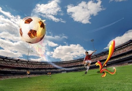 Fireball - stadium, ball, football, aport