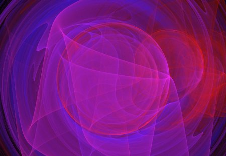 Veiled red moon - purple, blue, red, fractals, fractal