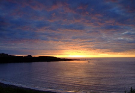 OCEAN SUNSET - sunset, ocean, nature, beach