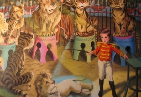 Circus Cats - lion, circus, tiger, cat