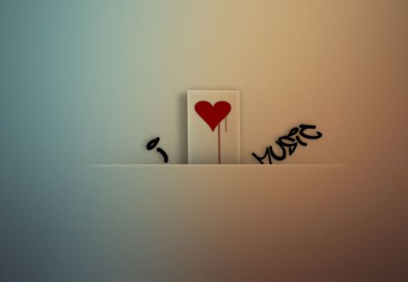 I Love Music :) - love, i, background, heart, wall, music, graffiti