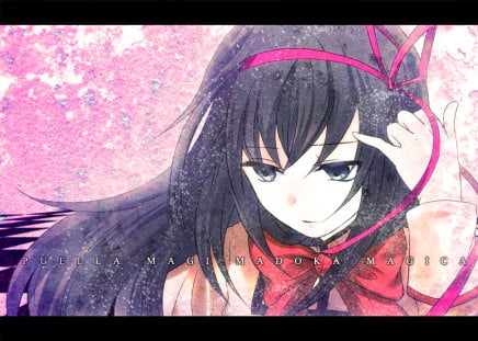 Akemi Homura - mahou shoujo madoka magica, akemi homura, anime, anime girl, girl, cute, ribbon, cool