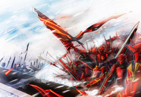 Charge!!! - armor, weapons, pixiv, fantasia, army