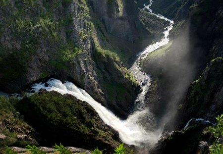 Long way down - nature, waterfall, jungle, river