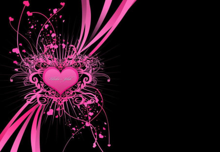 ALL WE NEED IS LOVE - valentine, black, pink, heart