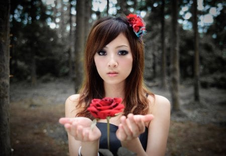 The Flower Of Love - love, female, oriental, asian, flower