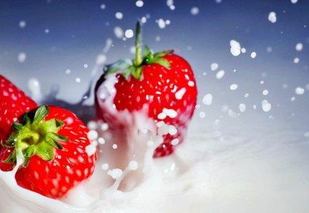 strawberries - fun, food, abstract, strawberries